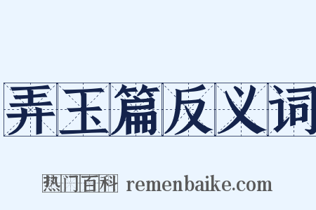 弄玉篇反义词是什么意思的图片